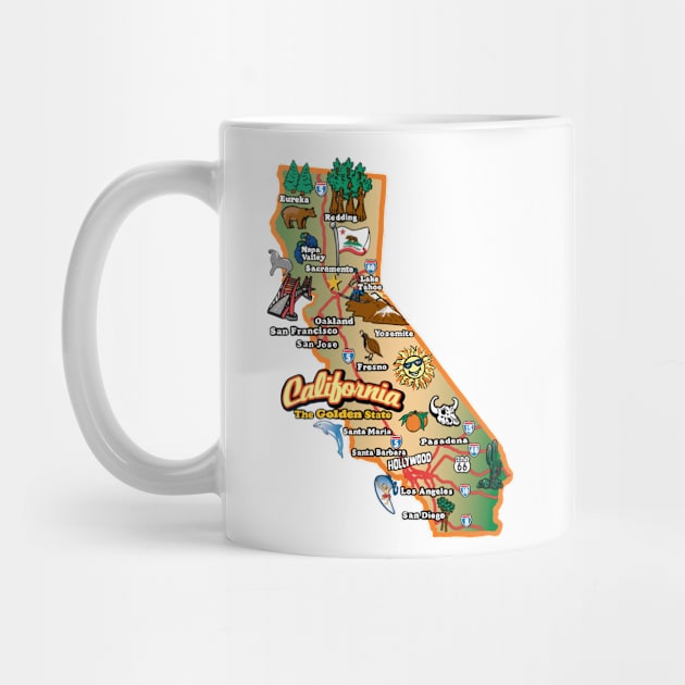 Vintage California State Map by Slightly Unhinged